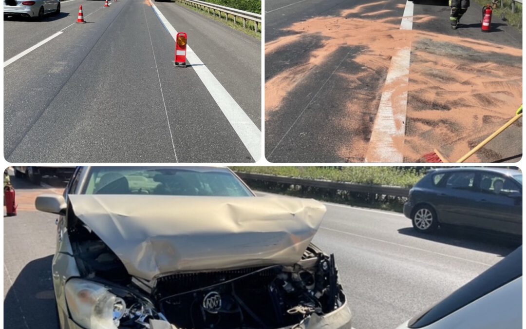 168 – 08.08.2025 – auslaufende Betriebsstoffe nach VU – A62